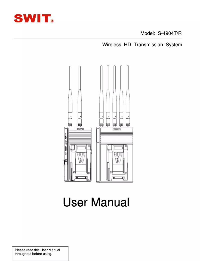 Página 1 del manual Manual de usuario SWIT S-4904
