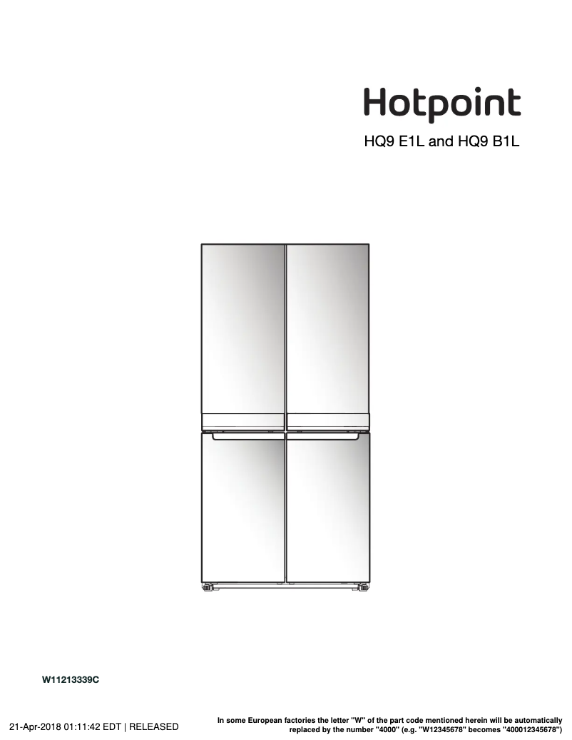 Página 1 del manual Manual de usuario Hotpoint HQ9 E1L