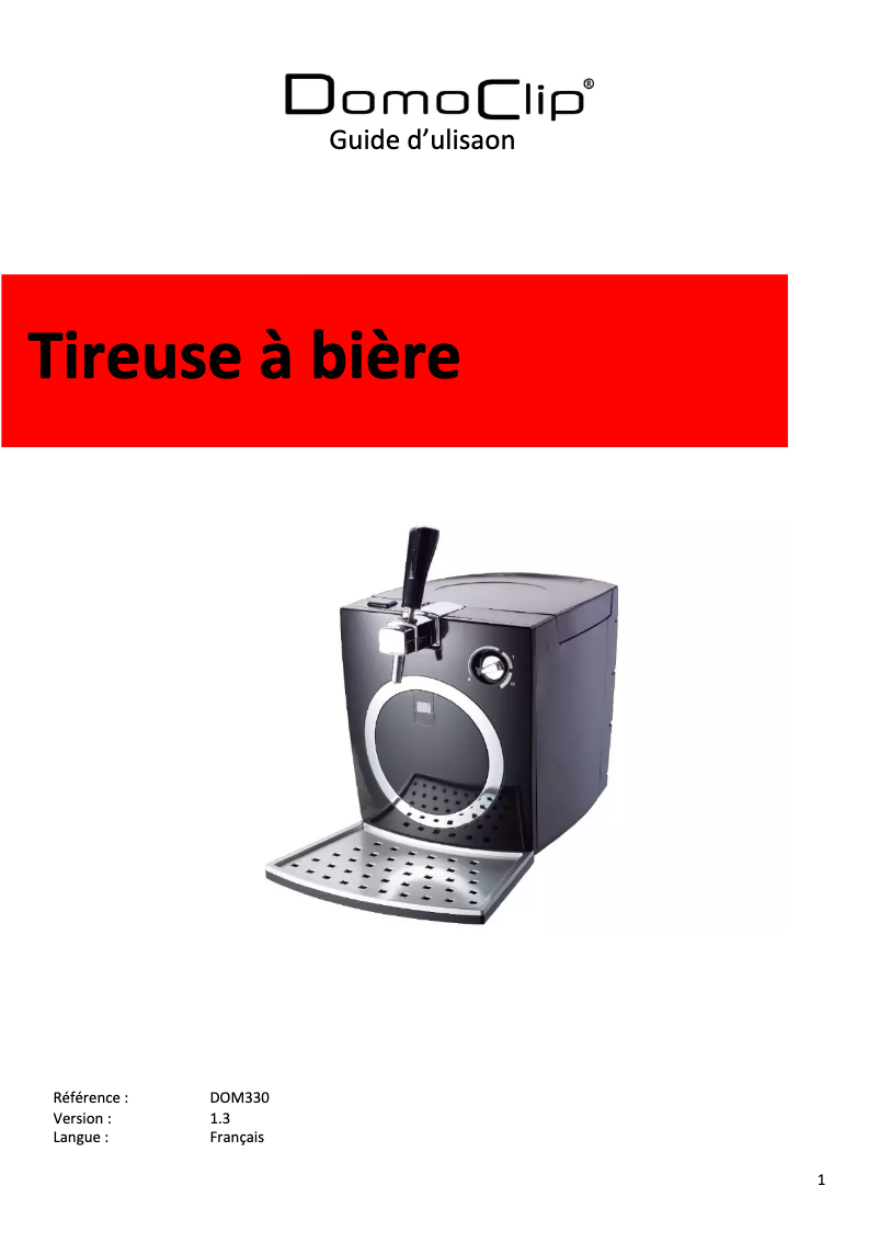 Imagen de la primera página del manual del dispositivo DOM330