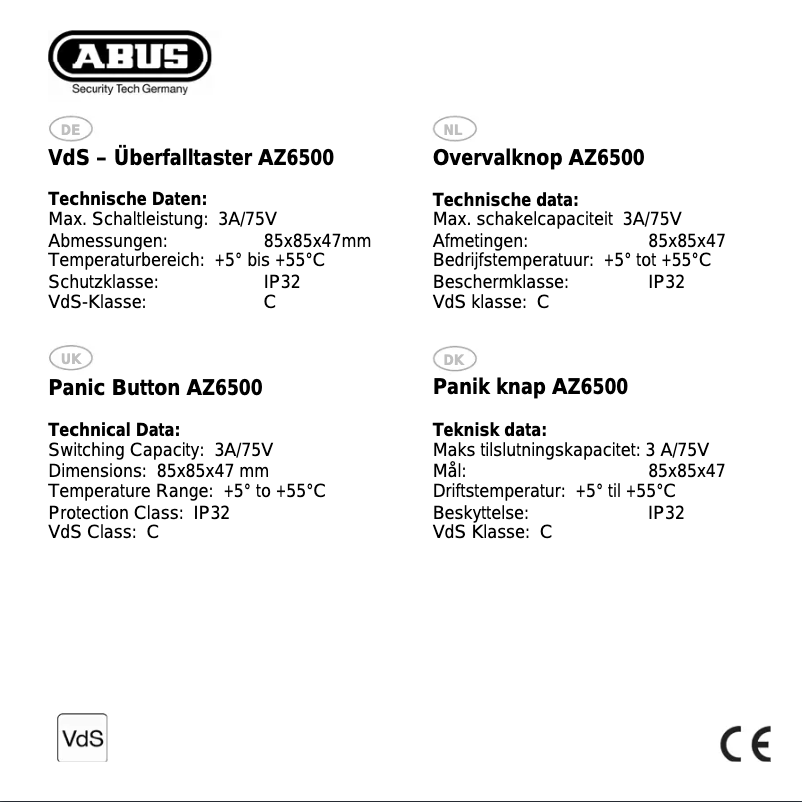 Imagen de la primera página del manual del dispositivo AZ6500