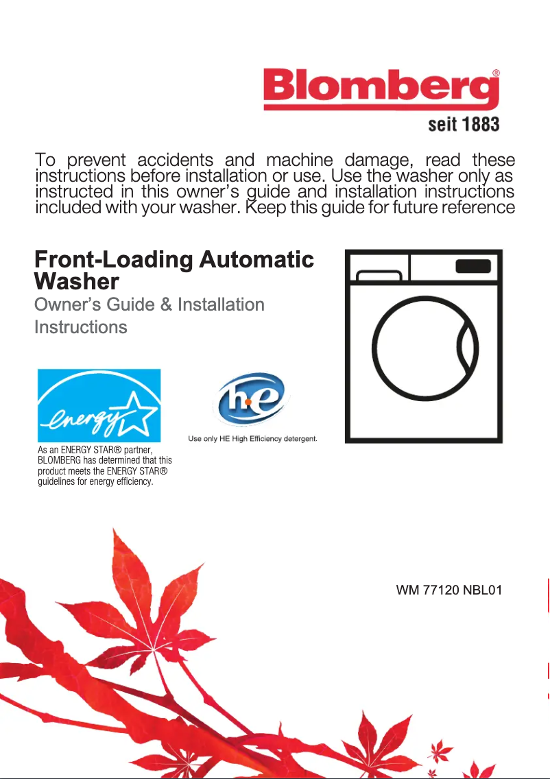 Imagen de la primera página del manual del dispositivo WM 77120 NBL01