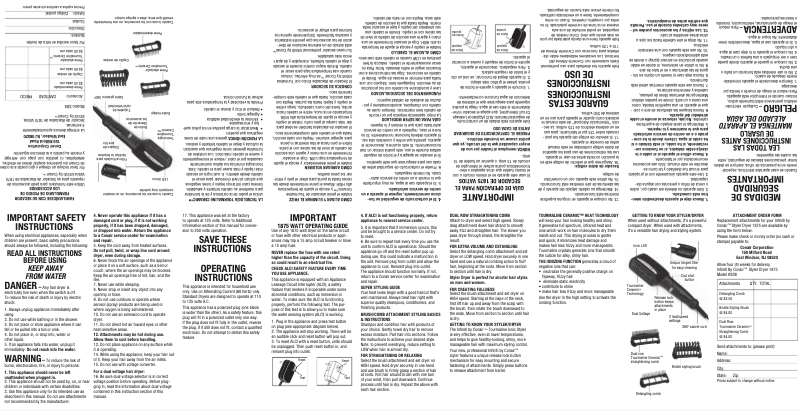 Página nº 1 - Manual de usuario Conair Infiniti Pro SD8P