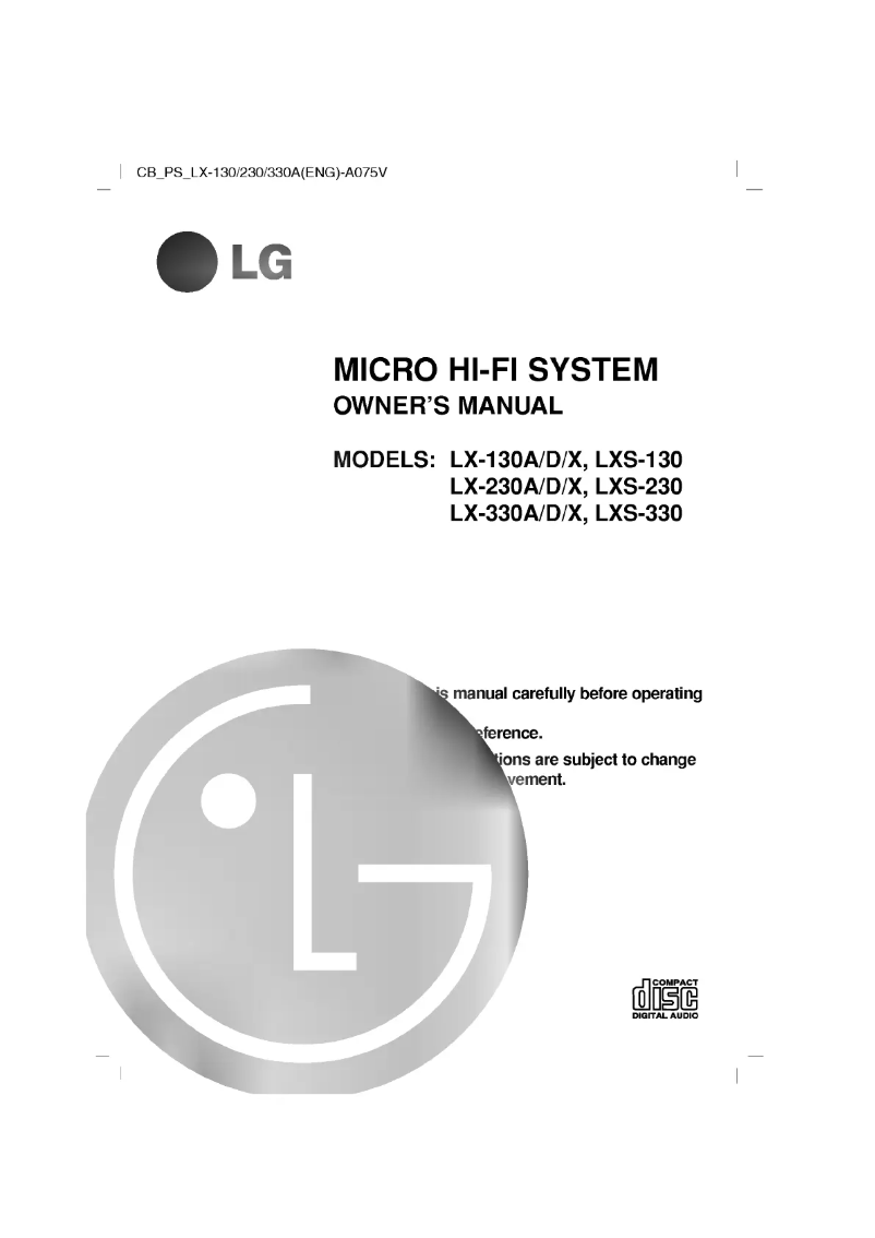Imagen de la primera página del manual del dispositivo LX-230A