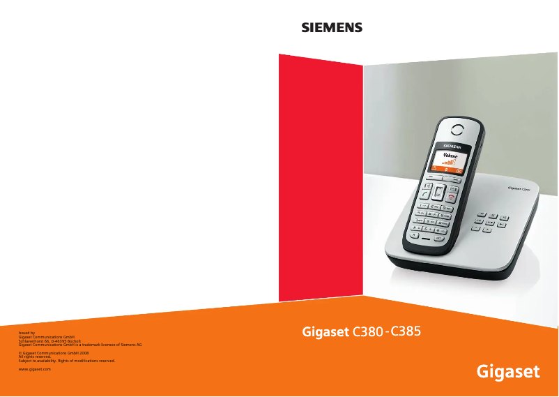 Página 1 del manual Manual de usuario Siemens Gigaset C380