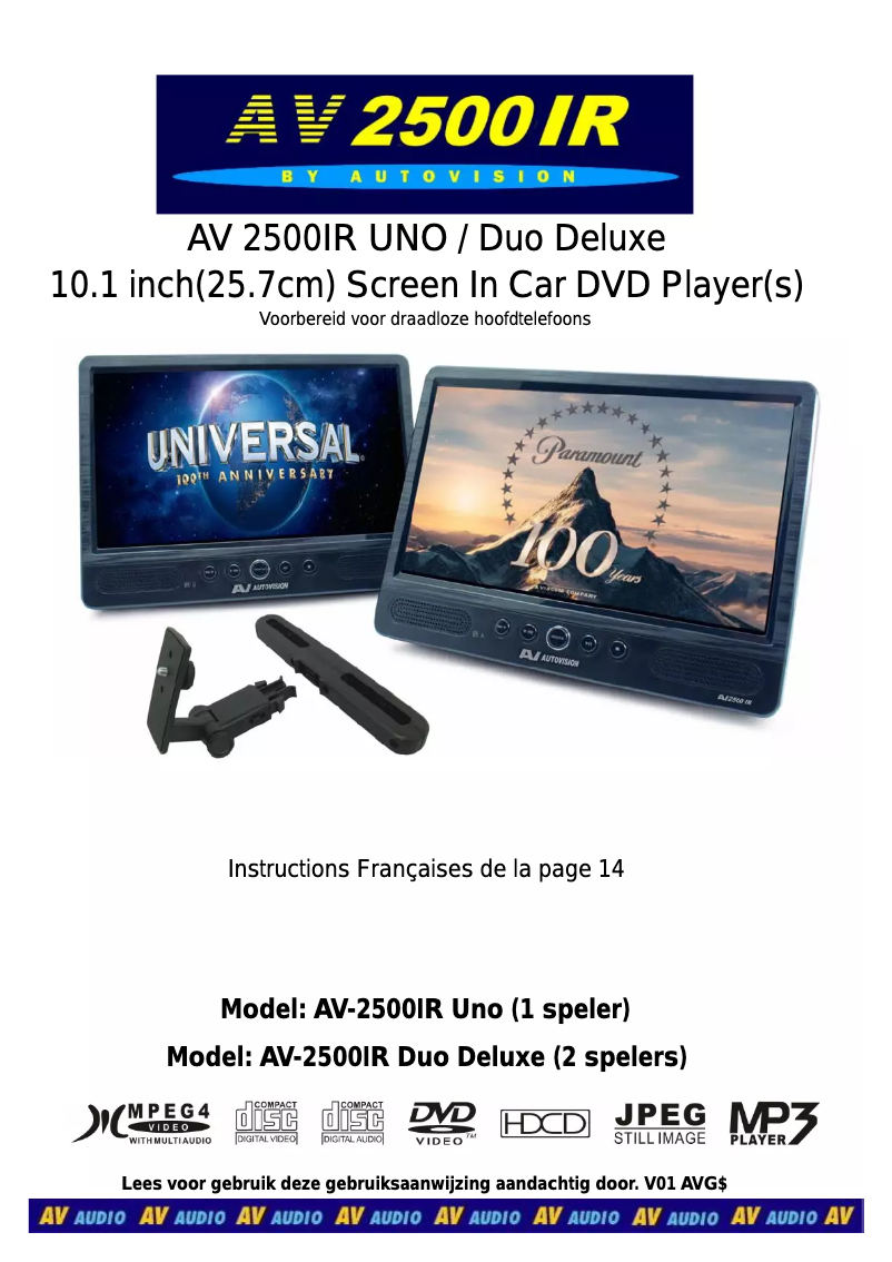 Página nº 1 - Manual de usuario Autovision AV2500IR DUO Deluxe