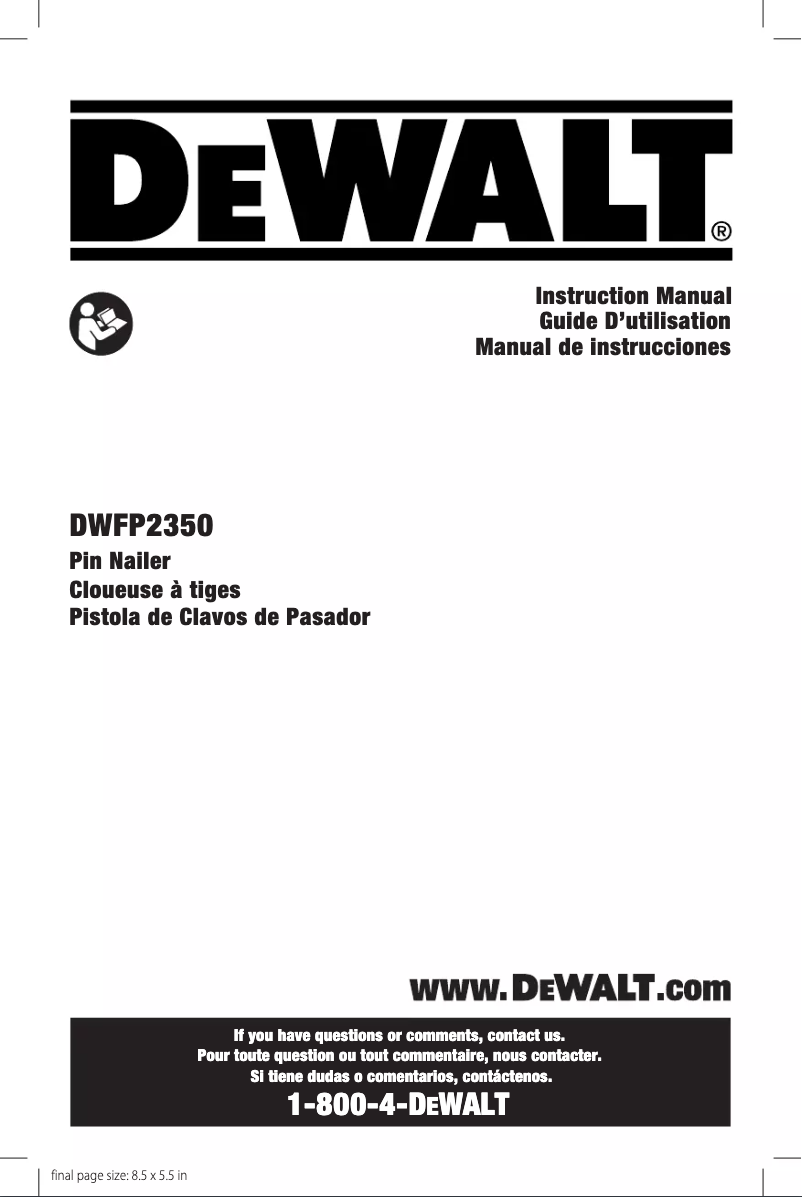 Imagen de la primera página del manual del dispositivo DWFP2350K
