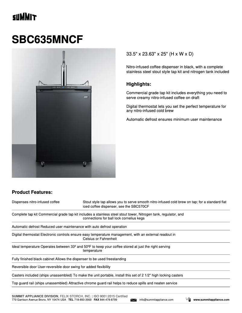 Página 1 del manual Manual de usuario Summit SBC635MNCF
