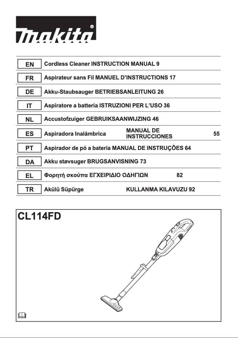 Página 1 del manual Manual de usuario Makita CL114FD