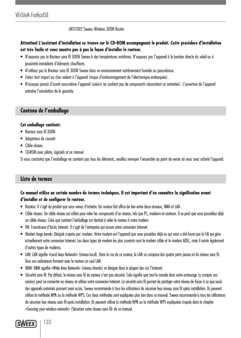 Imagen de la primera página del manual del dispositivo LW310V2