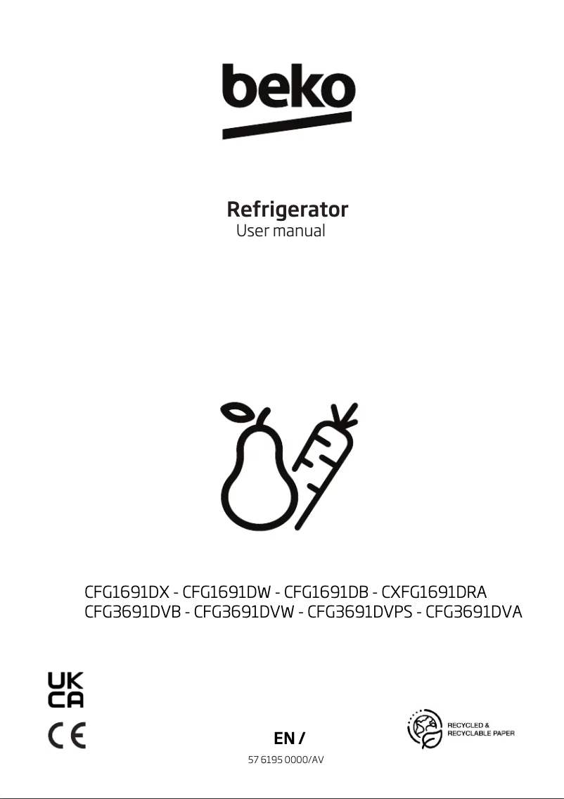 Página 1 del manual Manual de usuario Beko CFG3691DVA