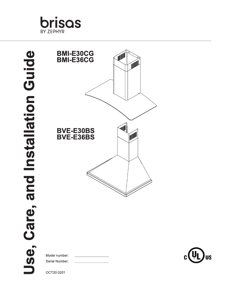 Imagen de la primera página del manual del dispositivo Brisas BMI-E36CG