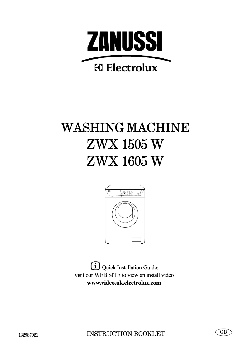 Página 1 del manual Manual de usuario Zanussi-Electrolux ZWX 1605 W