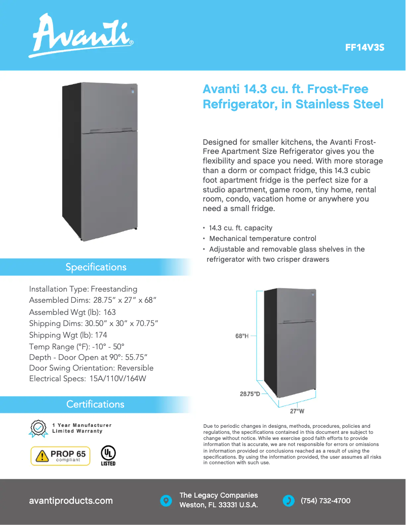 Imagen de la primera página del manual del dispositivo FF14V3S