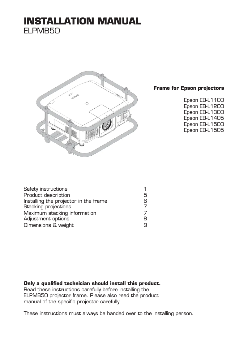 Imagen de la primera página del manual del dispositivo ELPMB50