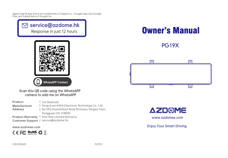 Imagen de la primera página del manual del dispositivo PG19X