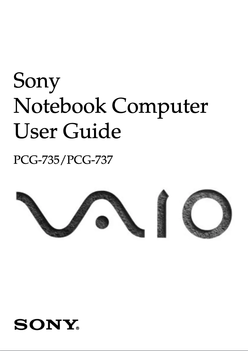 Página nº 1 - Manual de usuario Sony Vaio PCG-737