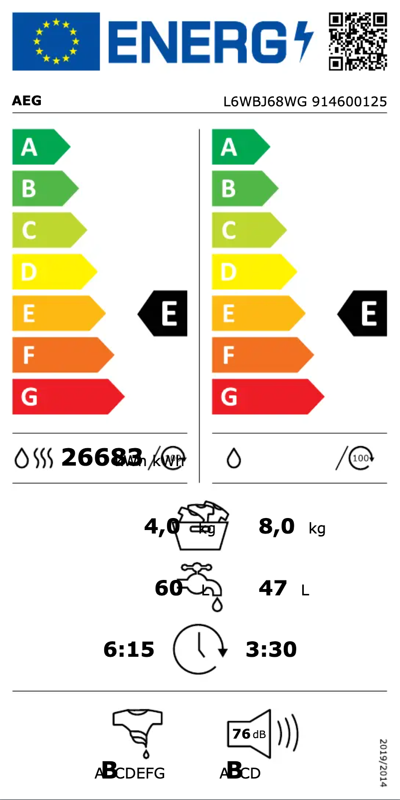 Imagen de la primera página del manual del dispositivo L6WBJ68WG