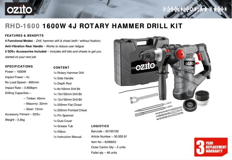 Imagen de la primera página del manual del dispositivo RHD-1600