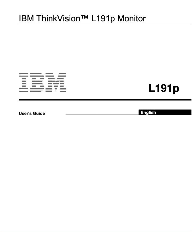 Imagen de la primera página del manual del dispositivo ThinkVision L191p