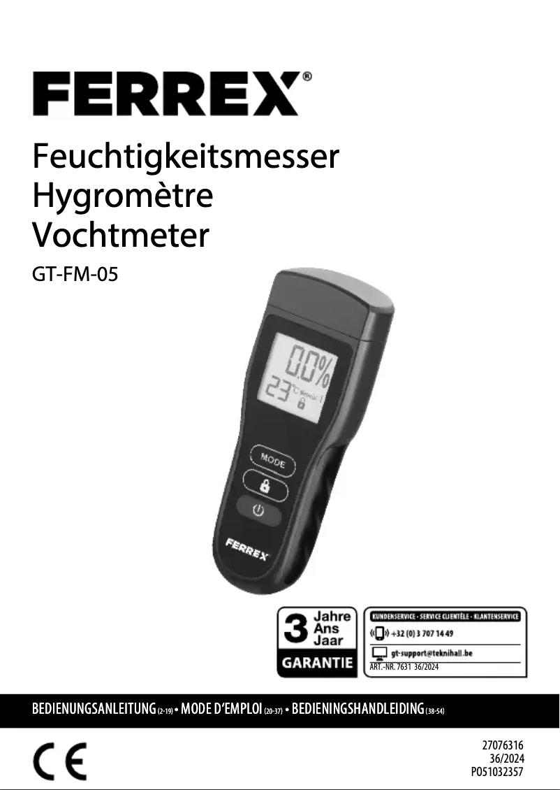 Imagen de la primera página del manual del dispositivo GT-FM-05