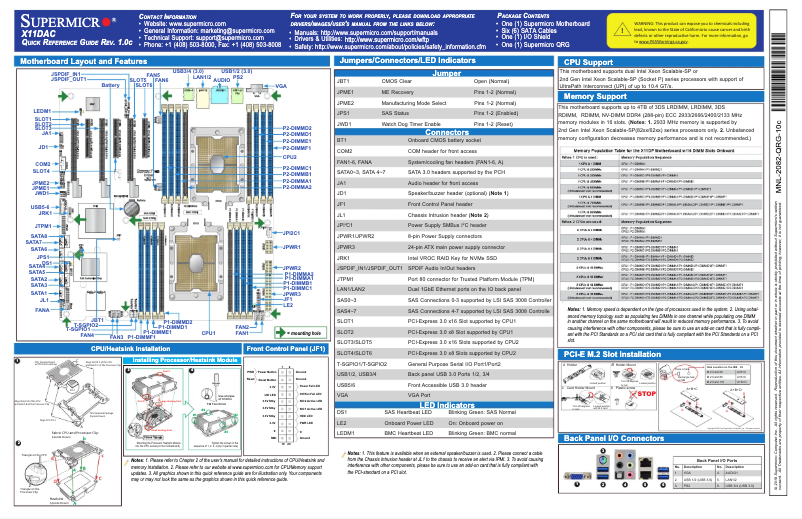 Imagen de la primera página del manual del dispositivo X11DAC