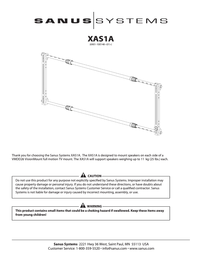 Página 1 del manual Manual de usuario Sanus XAS1A