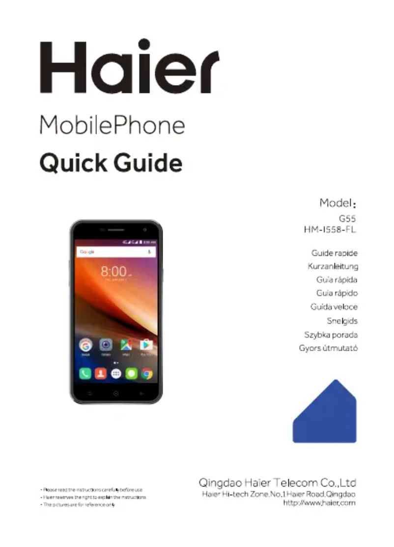 Imagen de la primera página del manual del dispositivo HaierPhone G55