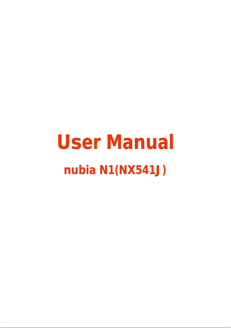 Página 1 del manual Manual de usuario ZTE Nubia N1