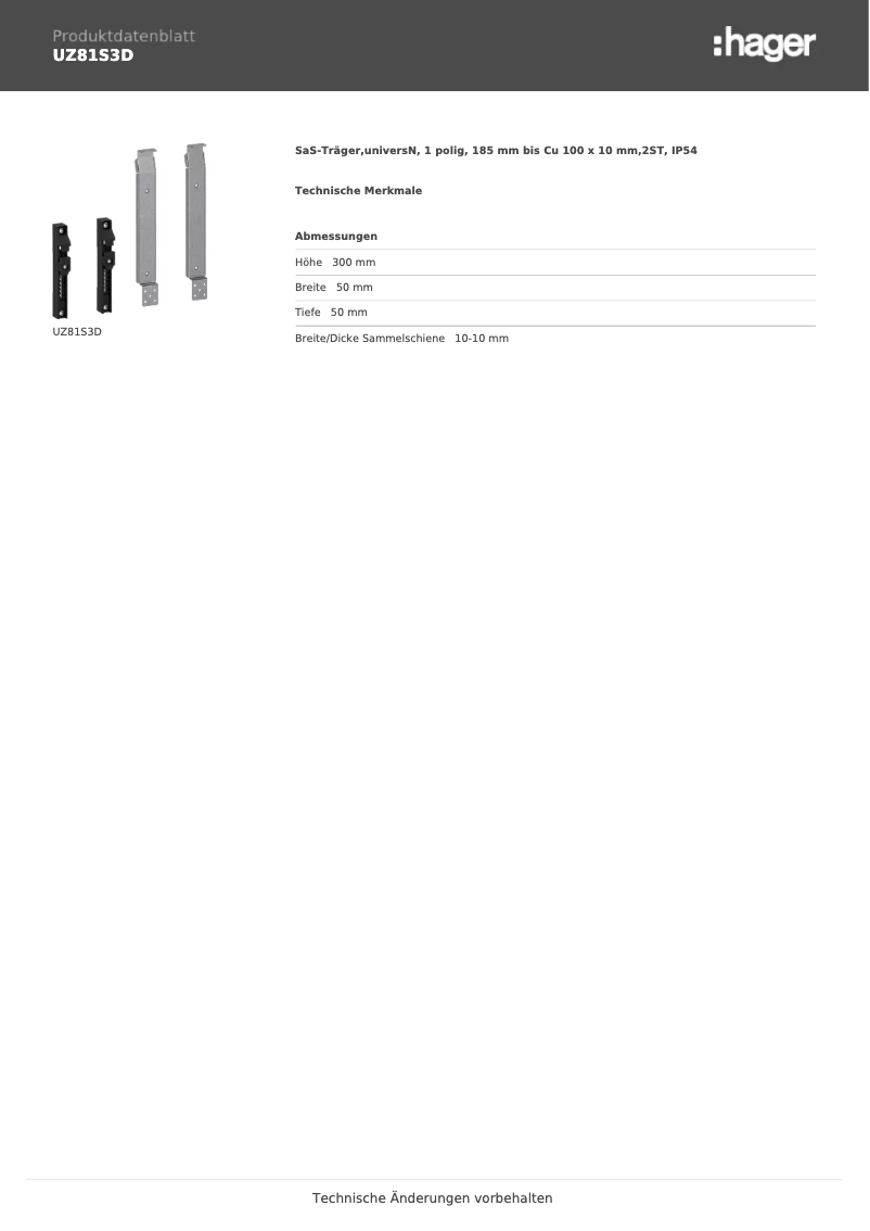 Página 1 del manual Manual de usuario Hager UZ81S3D