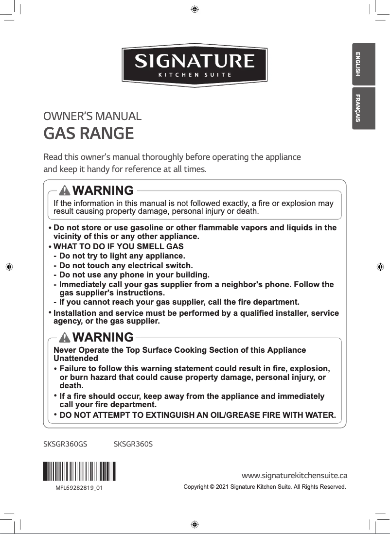 Imagen de la primera página del manual del dispositivo SKSGR360S