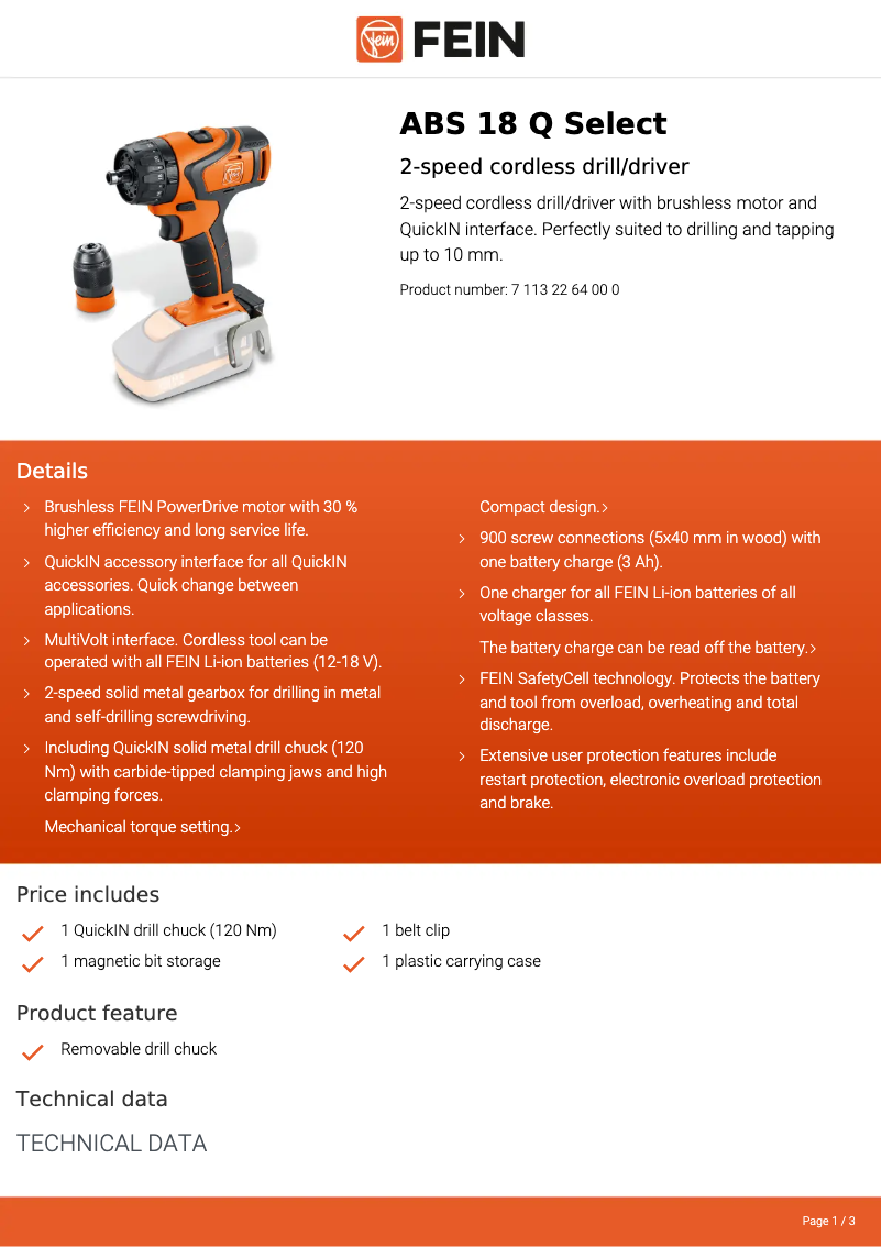 Imagen de la primera página del manual del dispositivo ABS 18 Q Select
