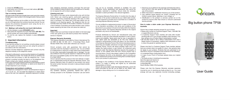 Imagen de la primera página del manual del dispositivo TP58