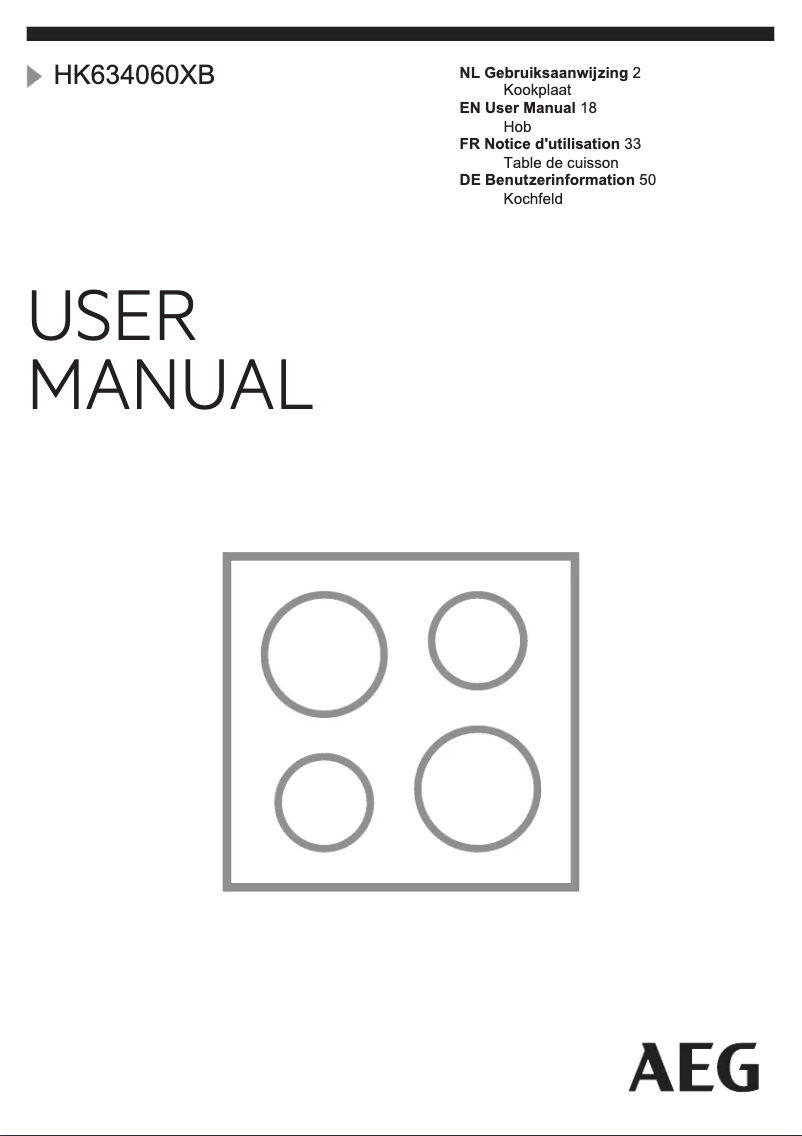 Imagen de la primera página del manual del dispositivo HK634060XB