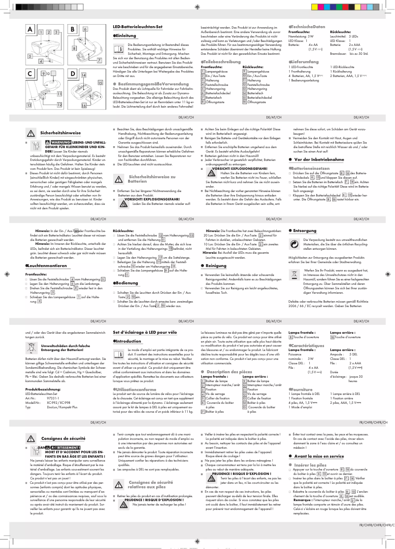 Página 1 del manual Manual de usuario Crivit XC-992