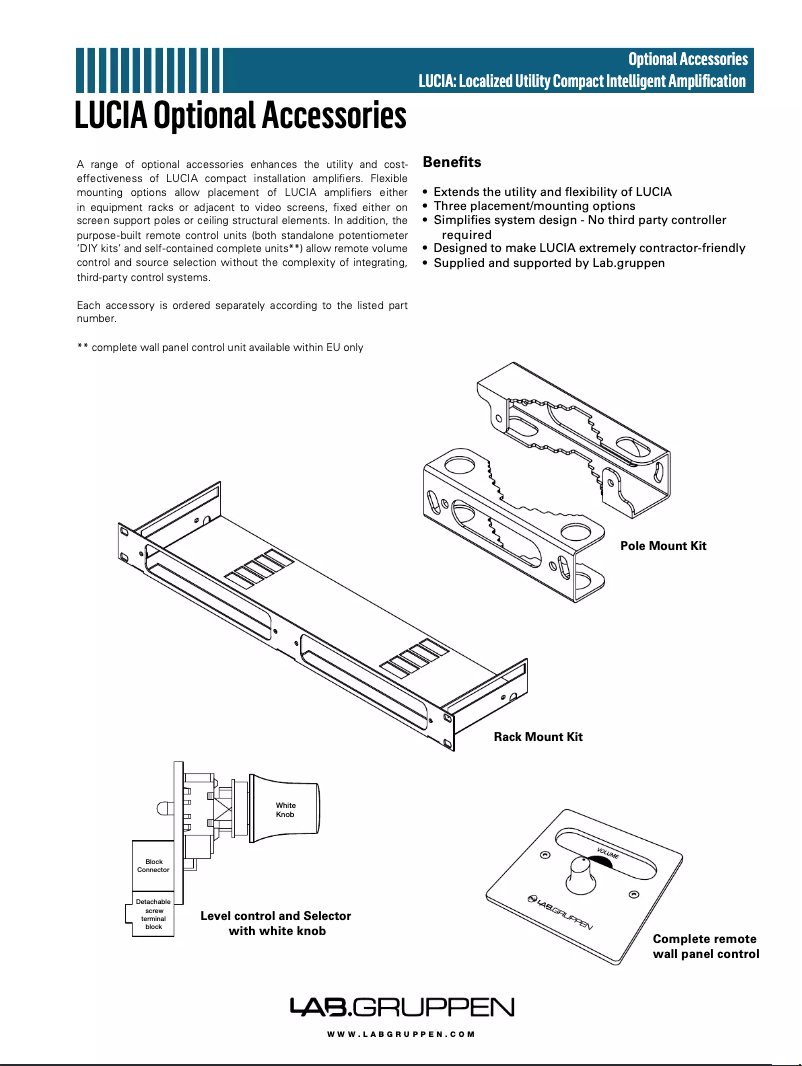 Imagen de la primera página del manual del dispositivo LUCIA 240/1-70