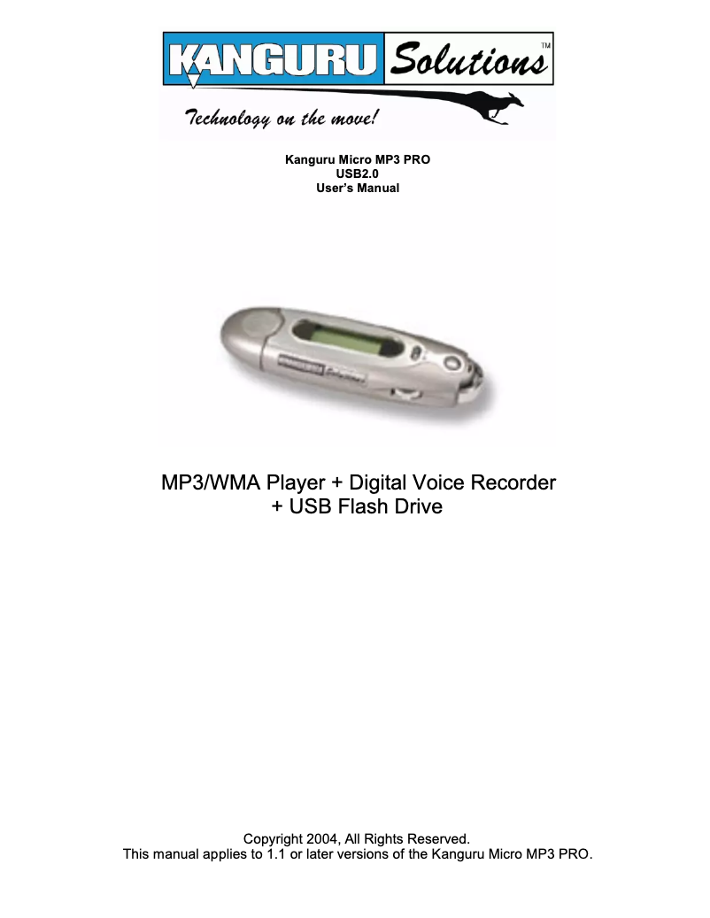 Página nº 1 - Manual de usuario Kanguru U2-KMP3-4G