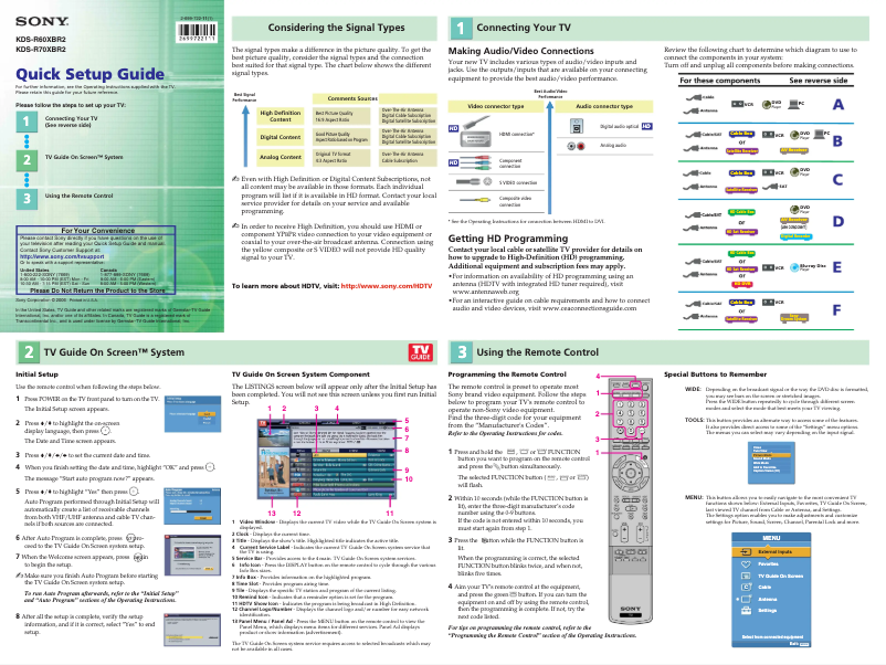 Imagen de la primera página del manual del dispositivo KDS-R70XBR2