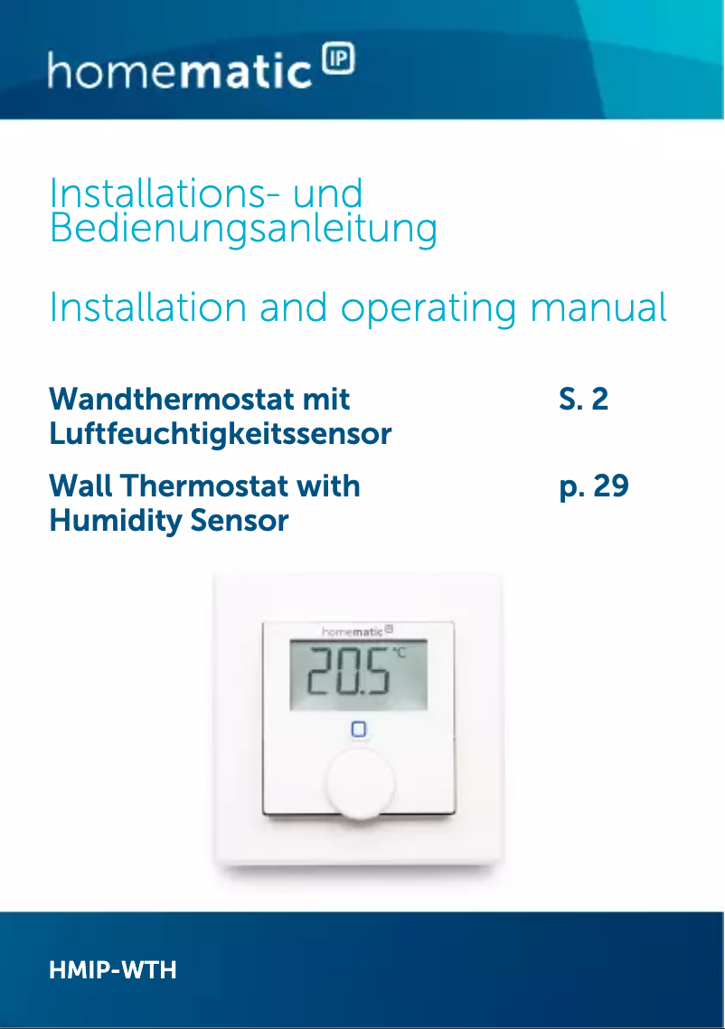 Página 1 del manual Manual de usuario eQ-3 HMIP-WTH