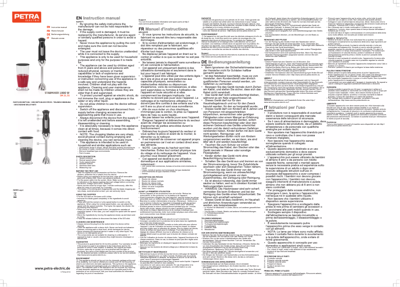 Página nº 1 - Manual de usuario Petra Electric SM 21.35
