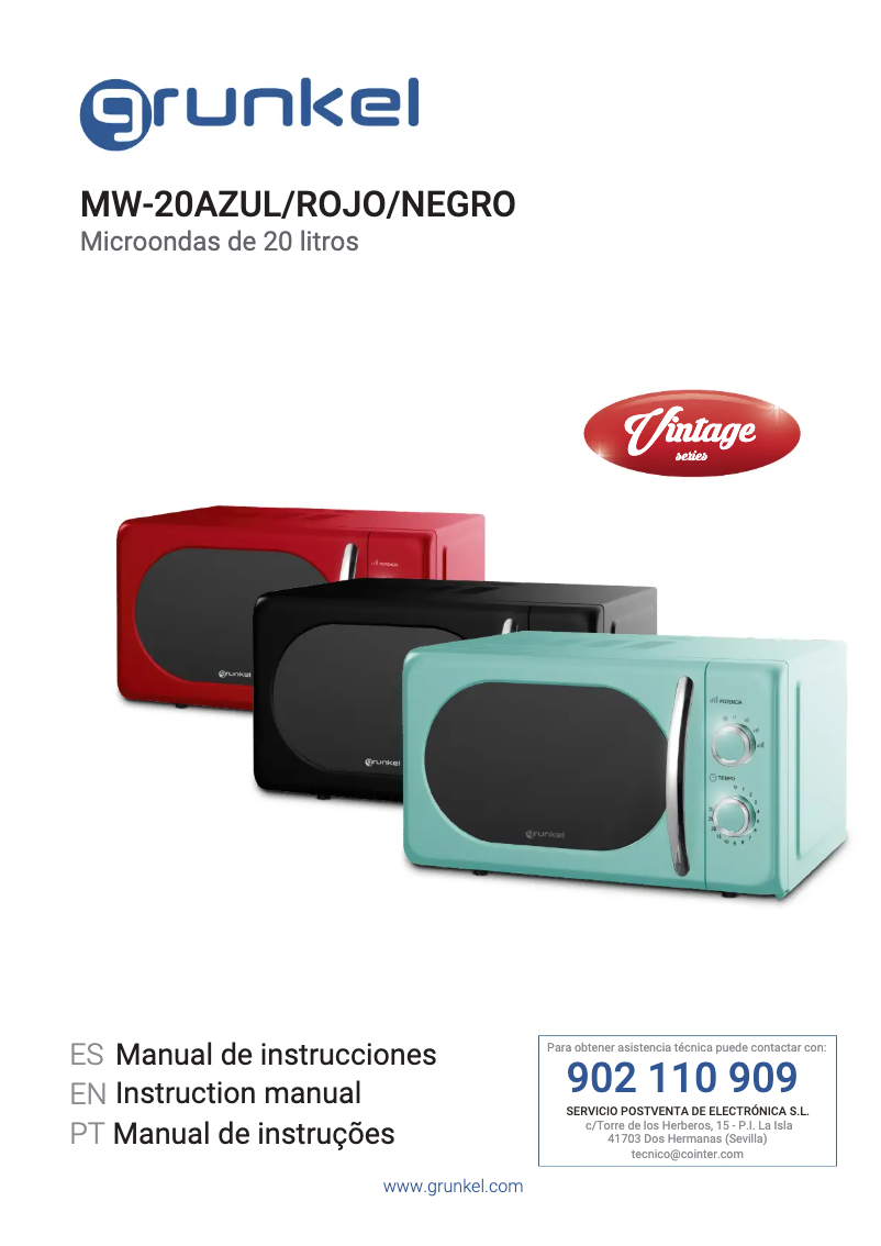 Imagen de la primera página del manual del dispositivo MW-20