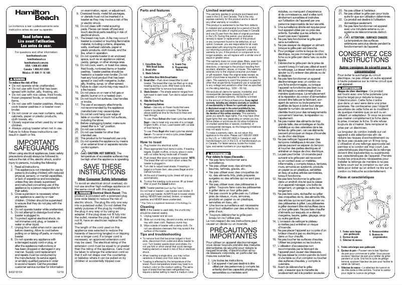 Imagen de la primera página del manual del dispositivo 22785