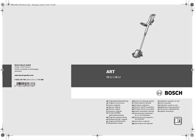 Página nº 1 - Manual de usuario Bosch ART 26 Easytrim