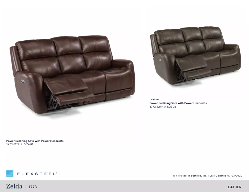 Página 1 del manual Manual de usuario Flexsteel Zelda 1773-62PH
