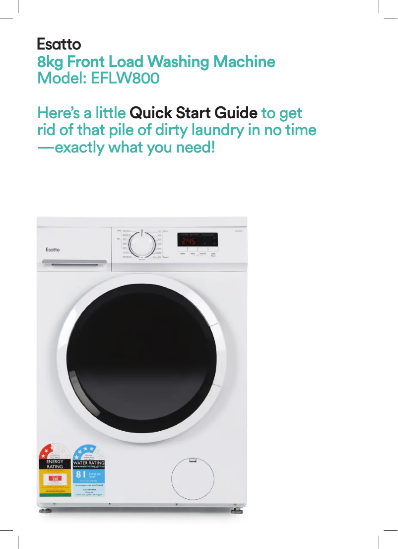 Imagen de la primera página del manual del dispositivo EFLW800