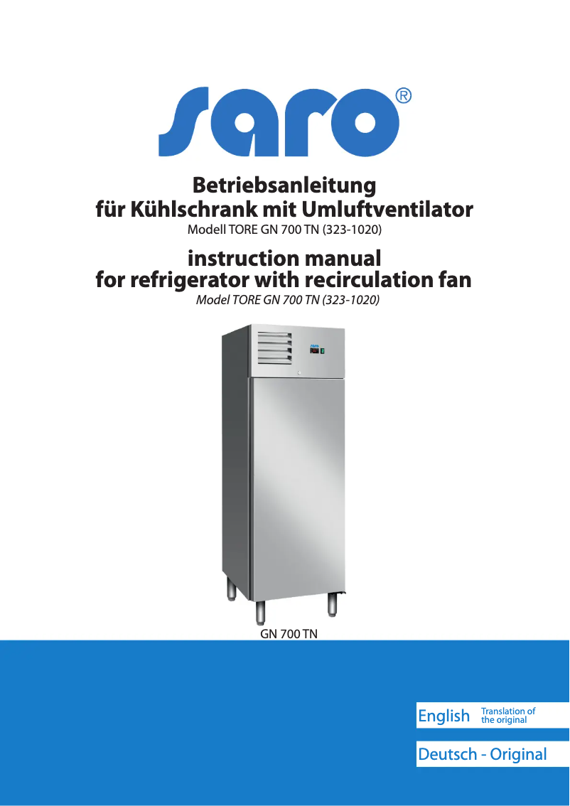 Imagen de la primera página del manual del dispositivo TORE GN 700
