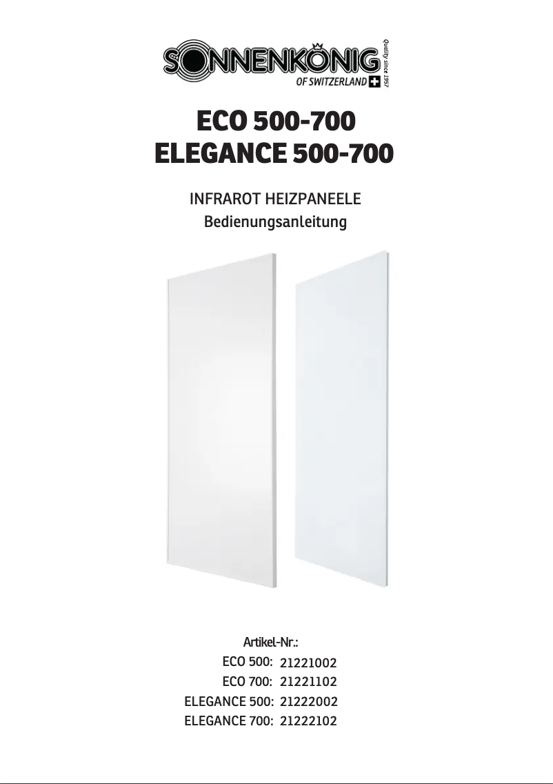 Página nº 1 - Manual de usuario Sonnenkönig Elegance 700