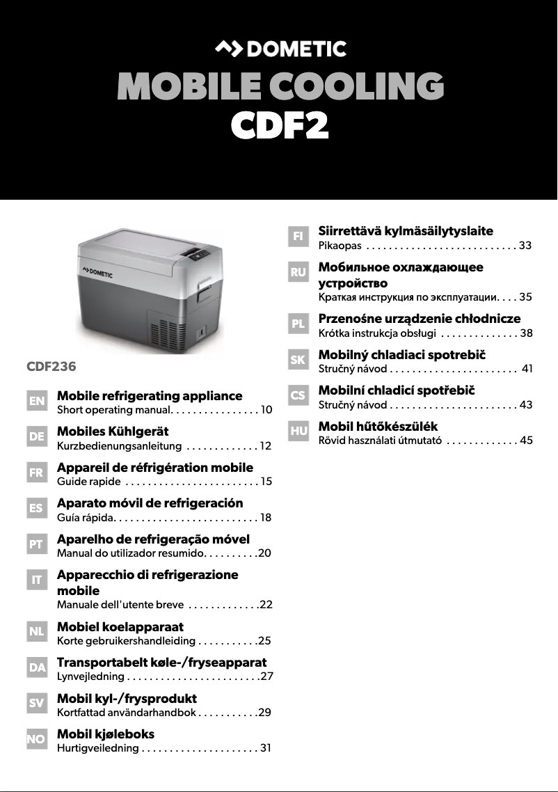 Página 1 del manual Manual de usuario Dometic CDF236