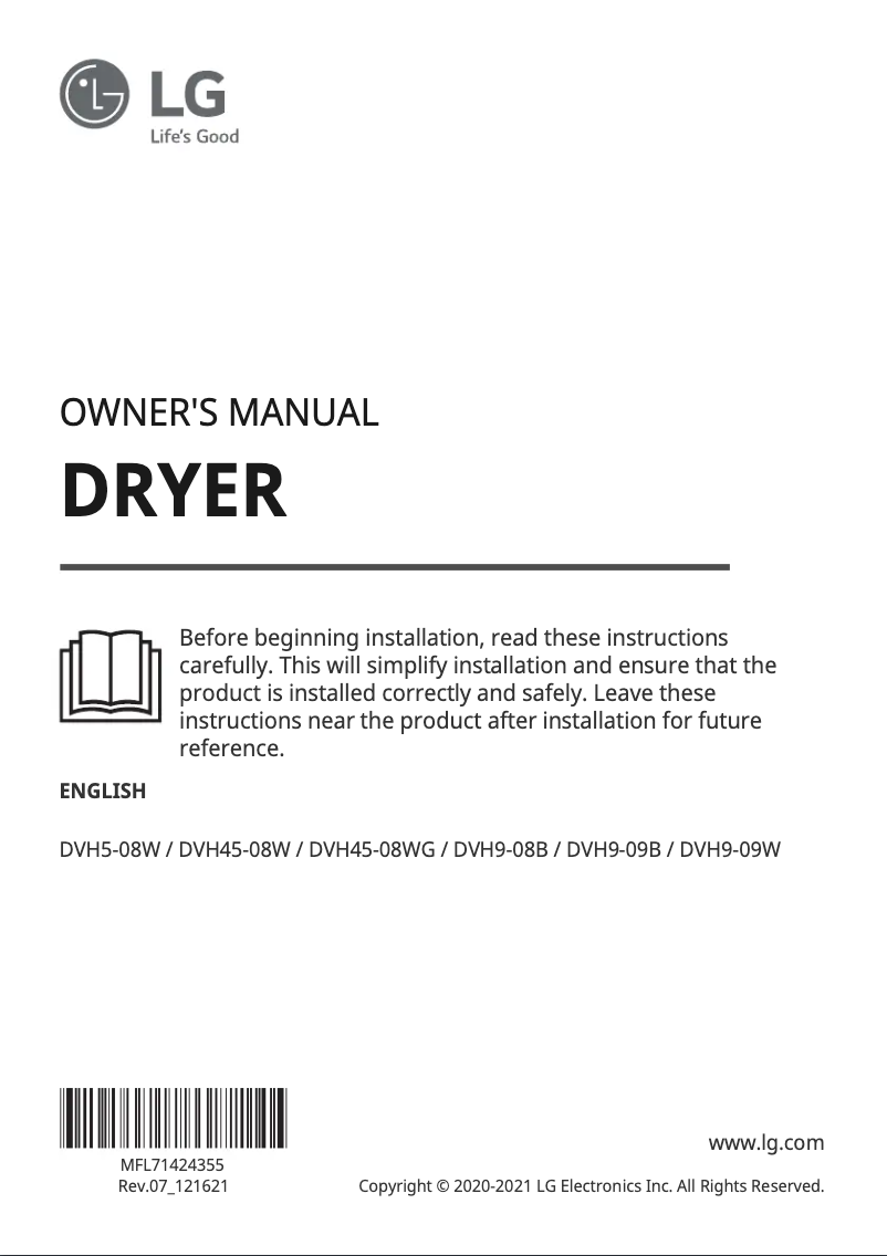 Imagen de la primera página del manual del dispositivo DVH9-08B