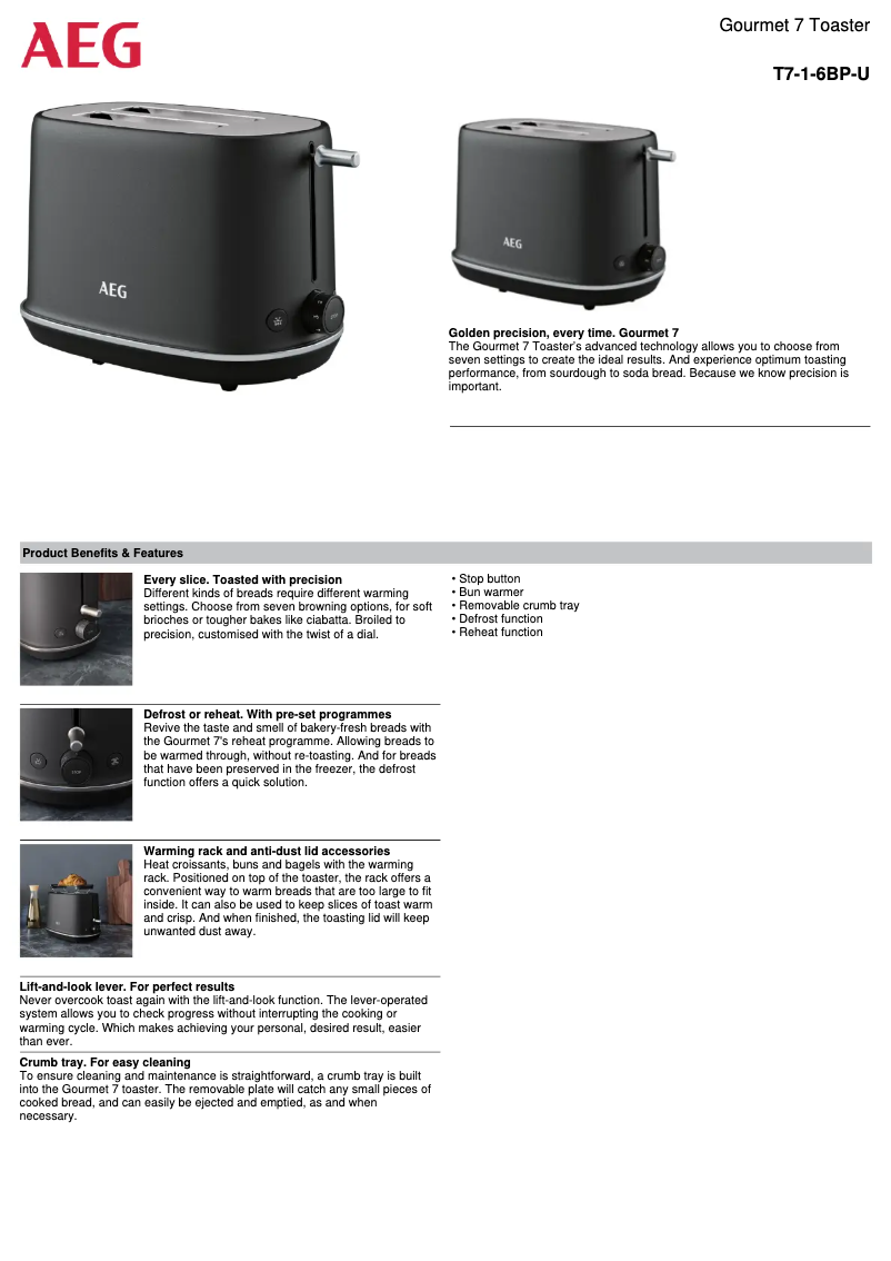 Imagen de la primera página del manual del dispositivo Gourmet 7 T7-1-6BP-U