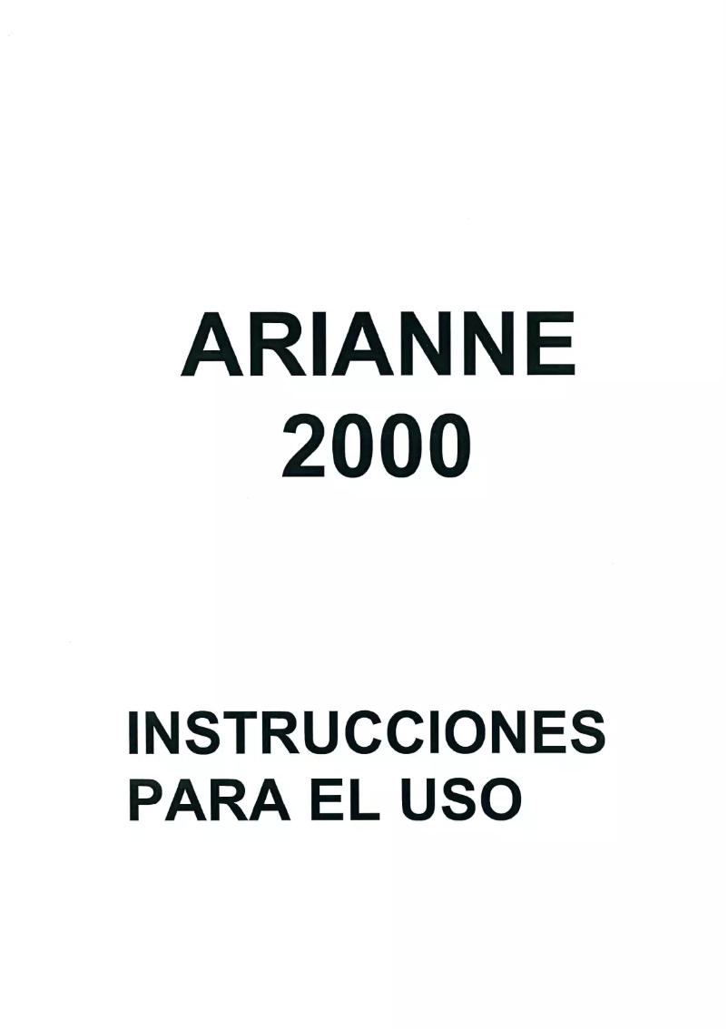 Imagen de la primera página del manual del dispositivo Arianne 2000